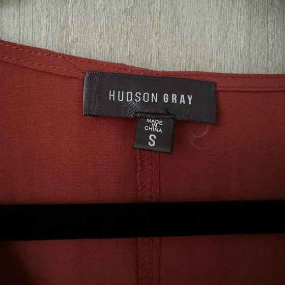 Orange Red Longsleeve Top by‎ Dress Up Boutique Business Casual Fit & Flare - Picture 2 of 5